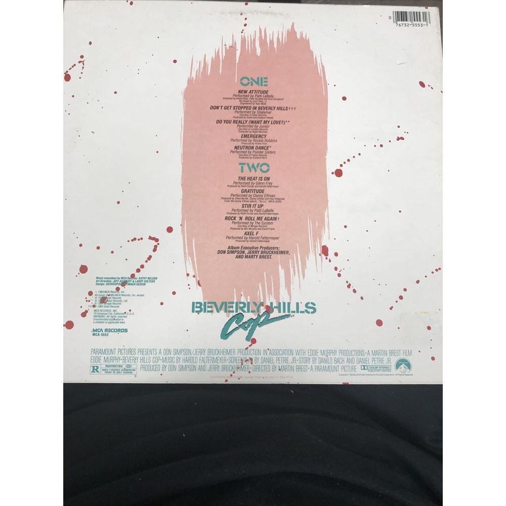 Beverly Hills Cop Soundtrack Vinyl Record LP MCA Records 1984 Original  MCA 5553 - Picture 3 of 8